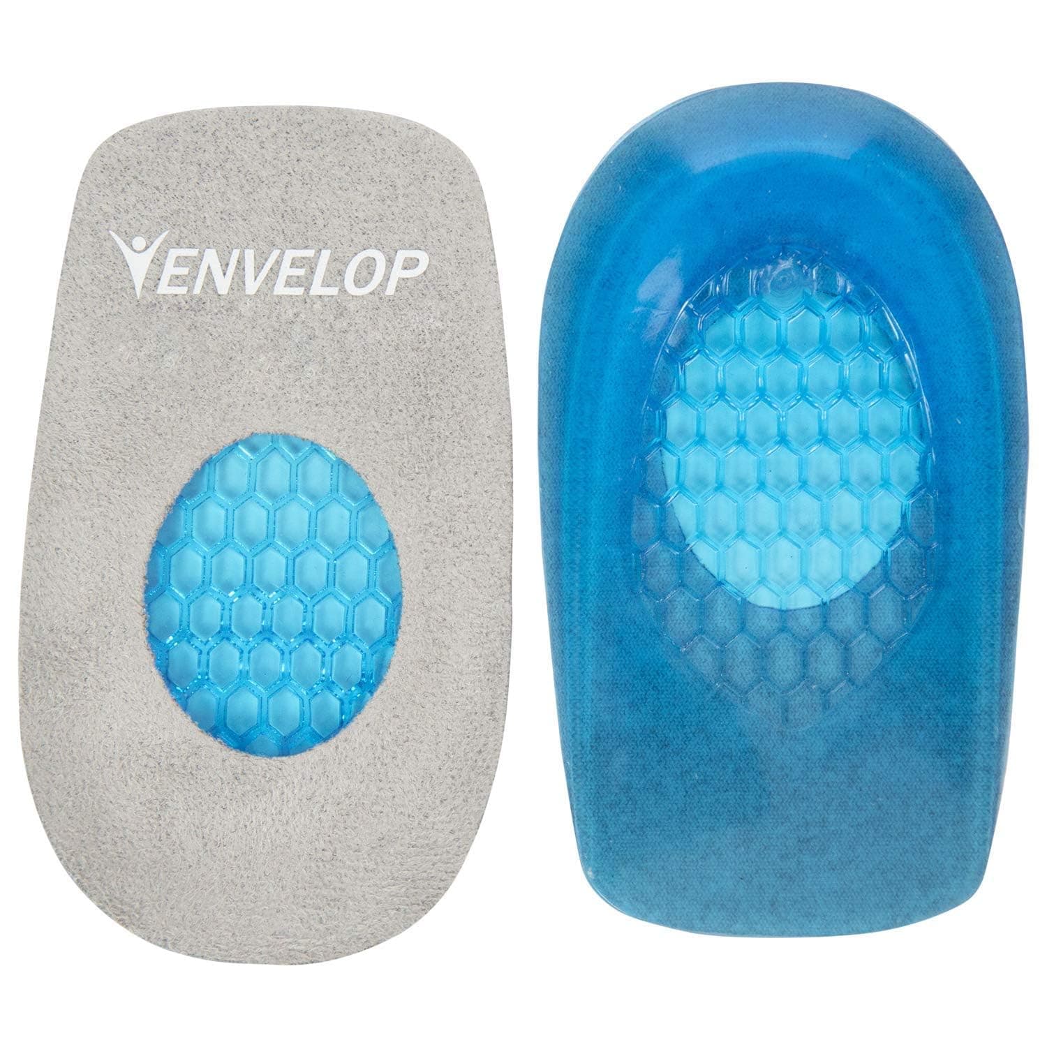 Vive Envelop Gel Heel Cups - Foot Pain Relief for Men & Women - Shoe Inserts Support Bone Spur, Plantar Fasciitis