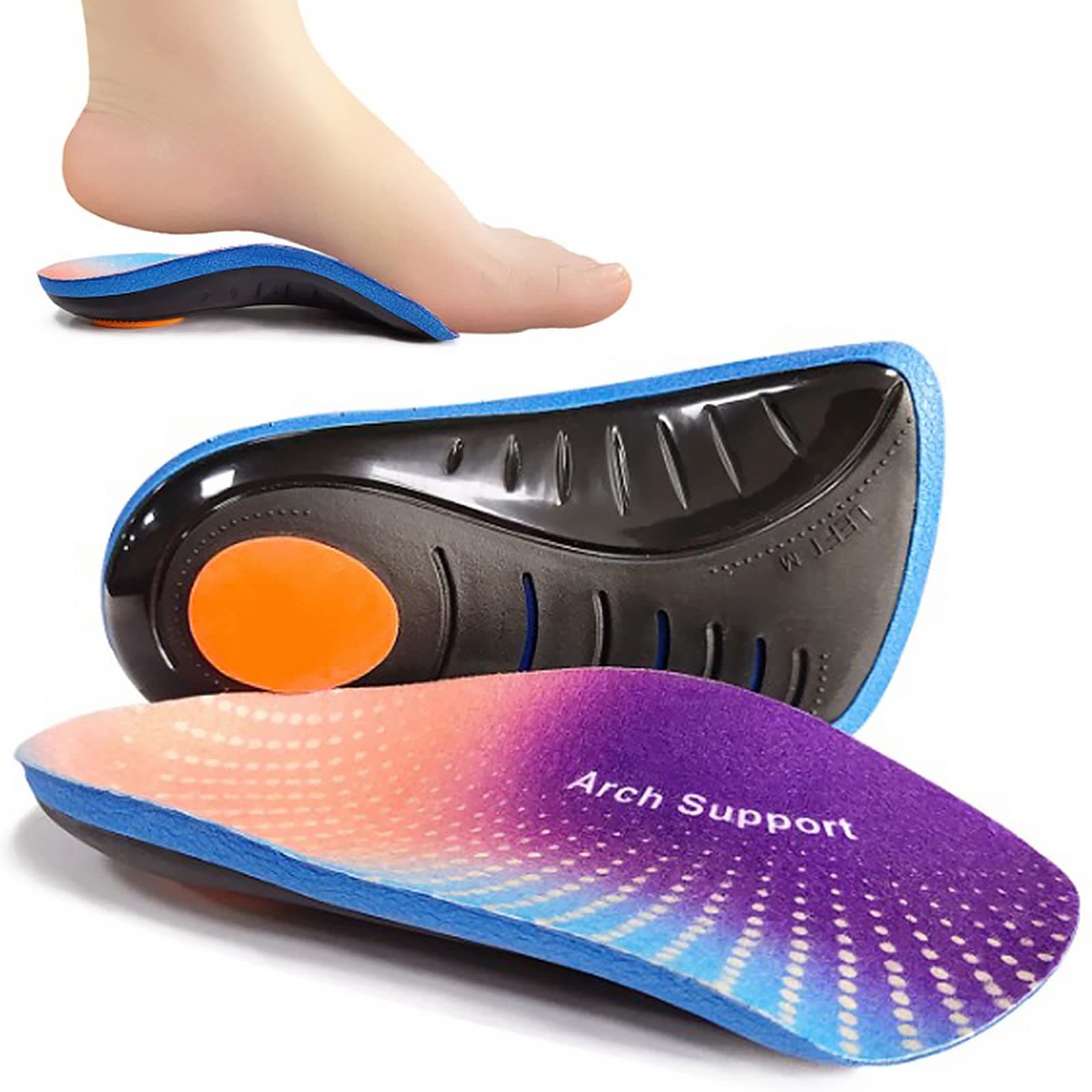 3/4 Length Orthotics Inserts for Arch Support & Plantar Fasciitis Relief
