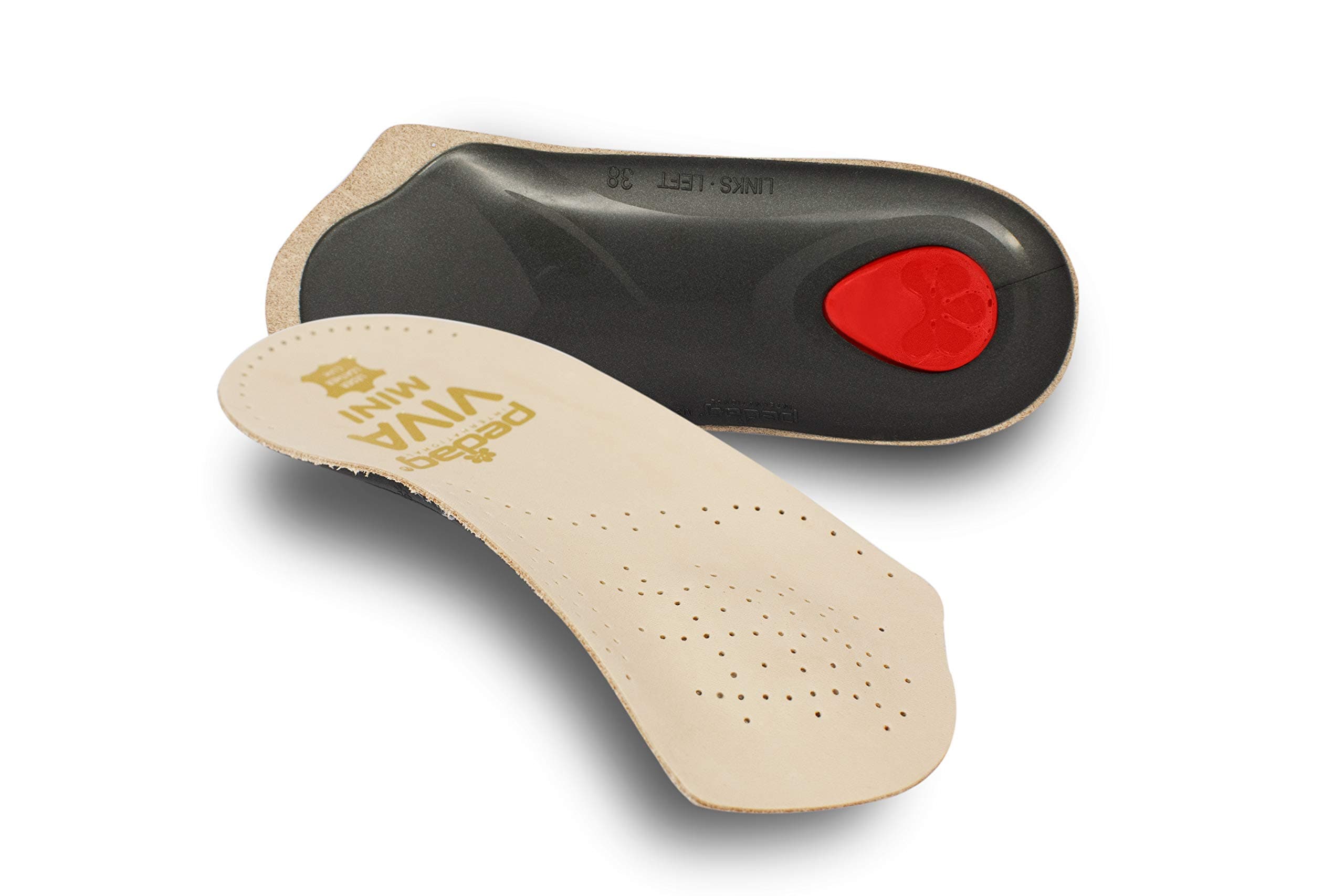 Pedag Viva Mini Arch Support Insoles | Plantar Fasciitis Relief | Handmade in Germany | Women US 8 / Men US 5 / EU 38 |