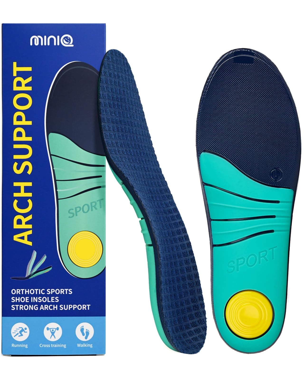 Plantar Fasciitis Relief Inserts, TPU Arch Support for Men & Women (Size S)