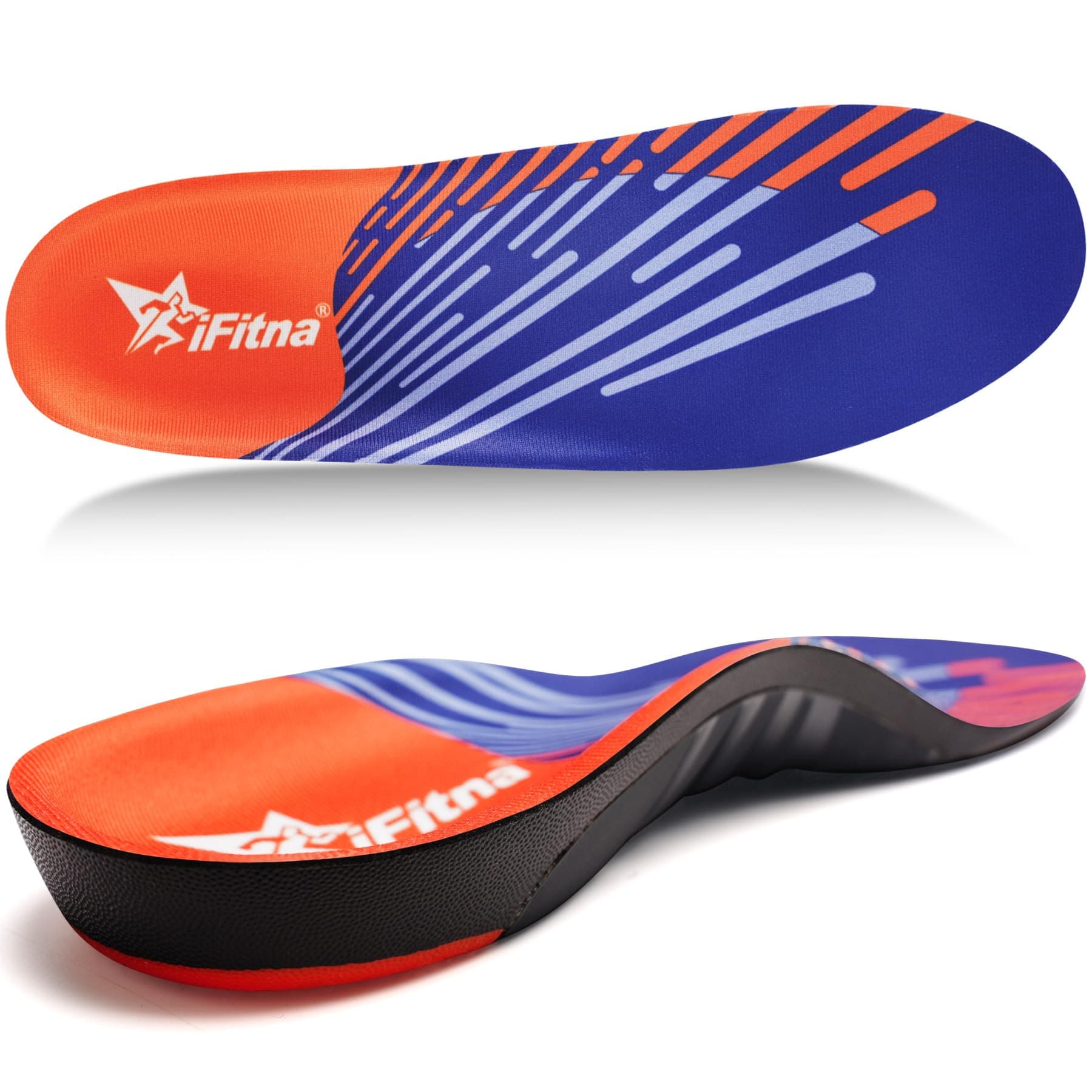 iFitna High Arch Support Insoles for Flat Feet Pain Relief (Men/Women)