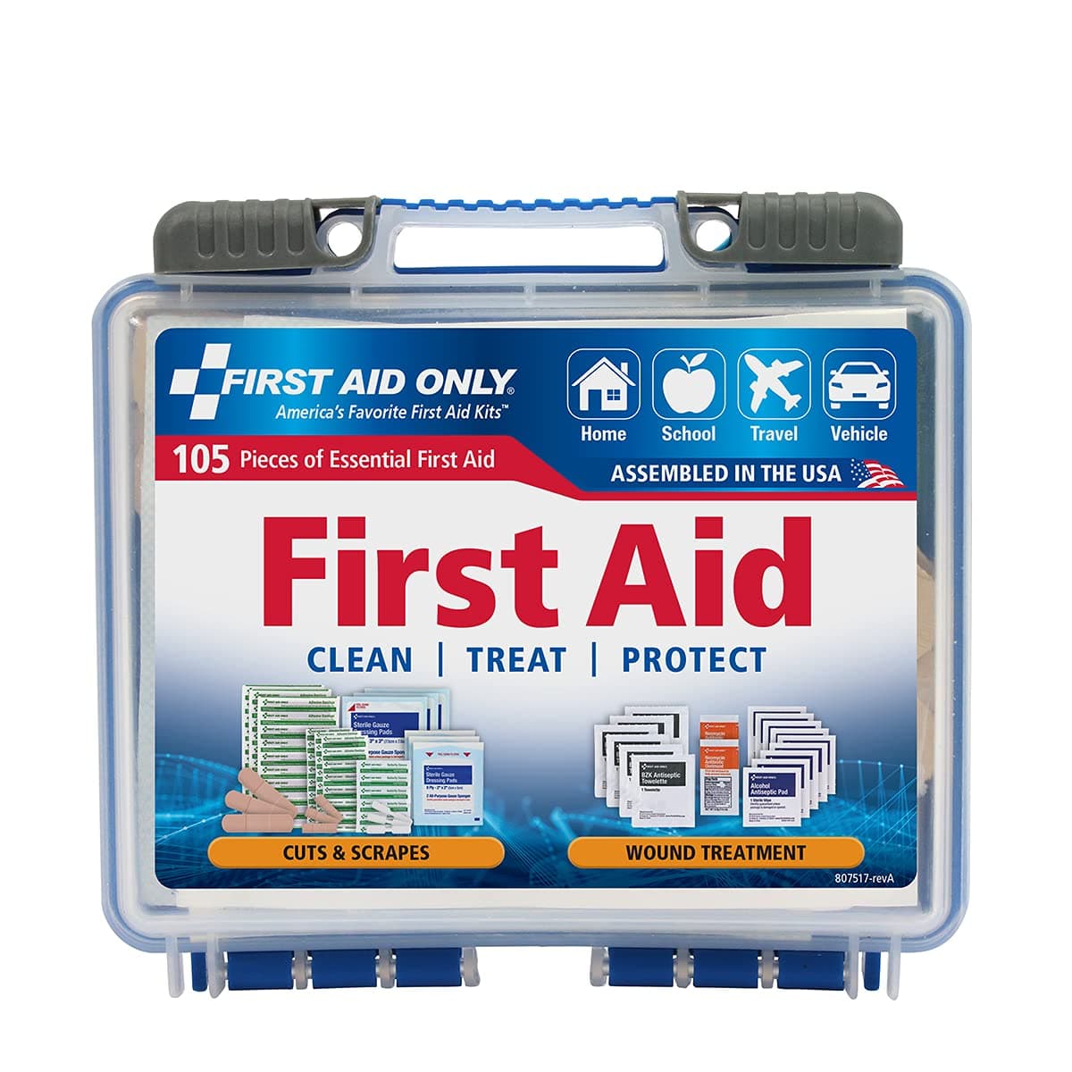 First Aid Only 91249 On-The-Go Emergency Kit for Car, Travel, Home & Business