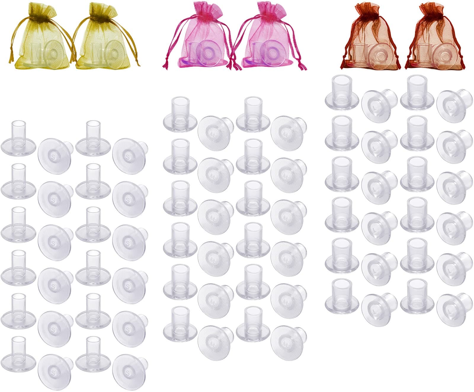 WHXGQ Clear Grass Heel Protectors - 42 Pairs, 3 Sizes, for Women's Wedding Shoes