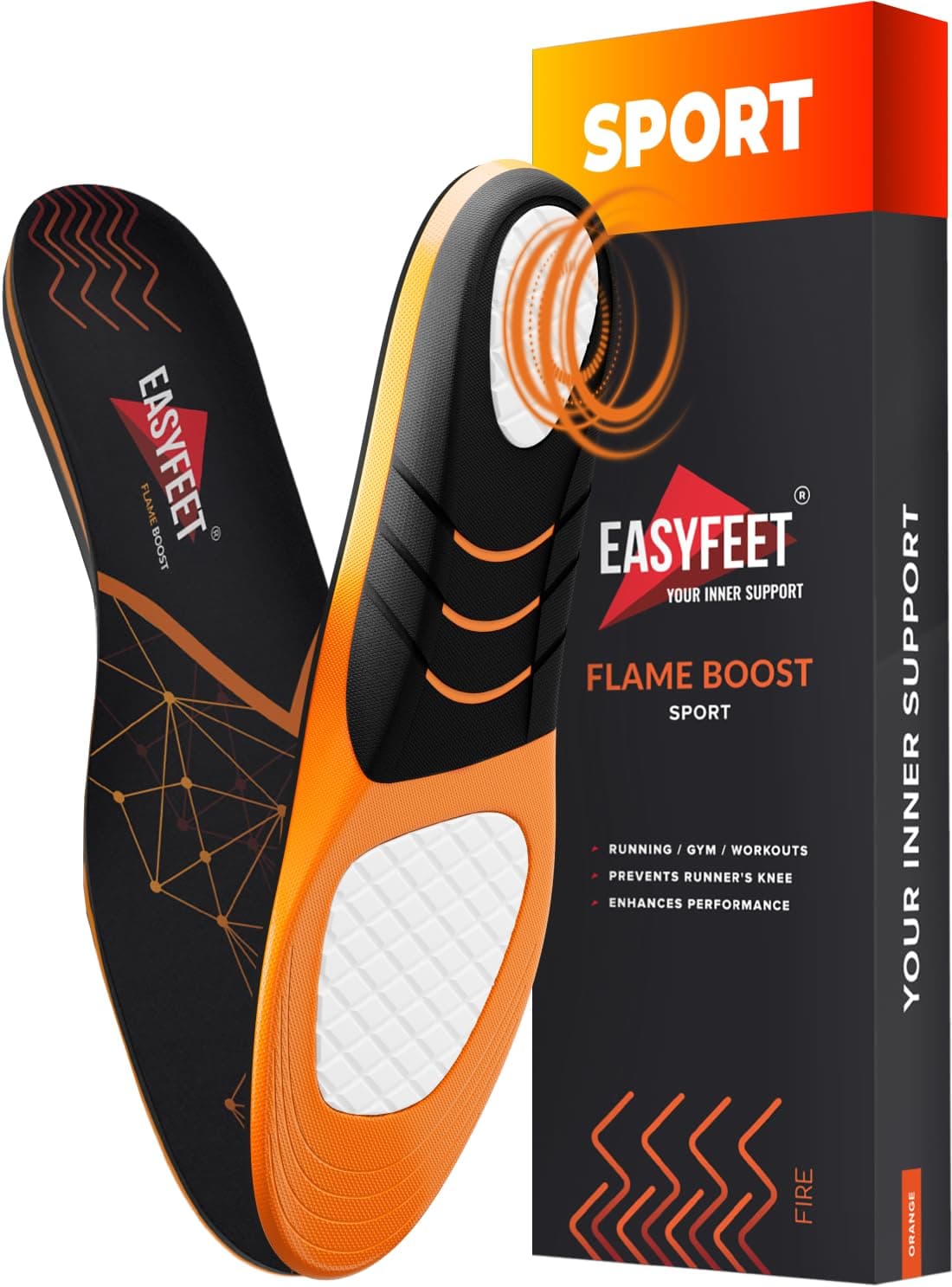 Men's & Women's Running Shoe Insoles - Shock Absorption & Comfort Inserts for Sports like Hiking, Tennis & Basketball
