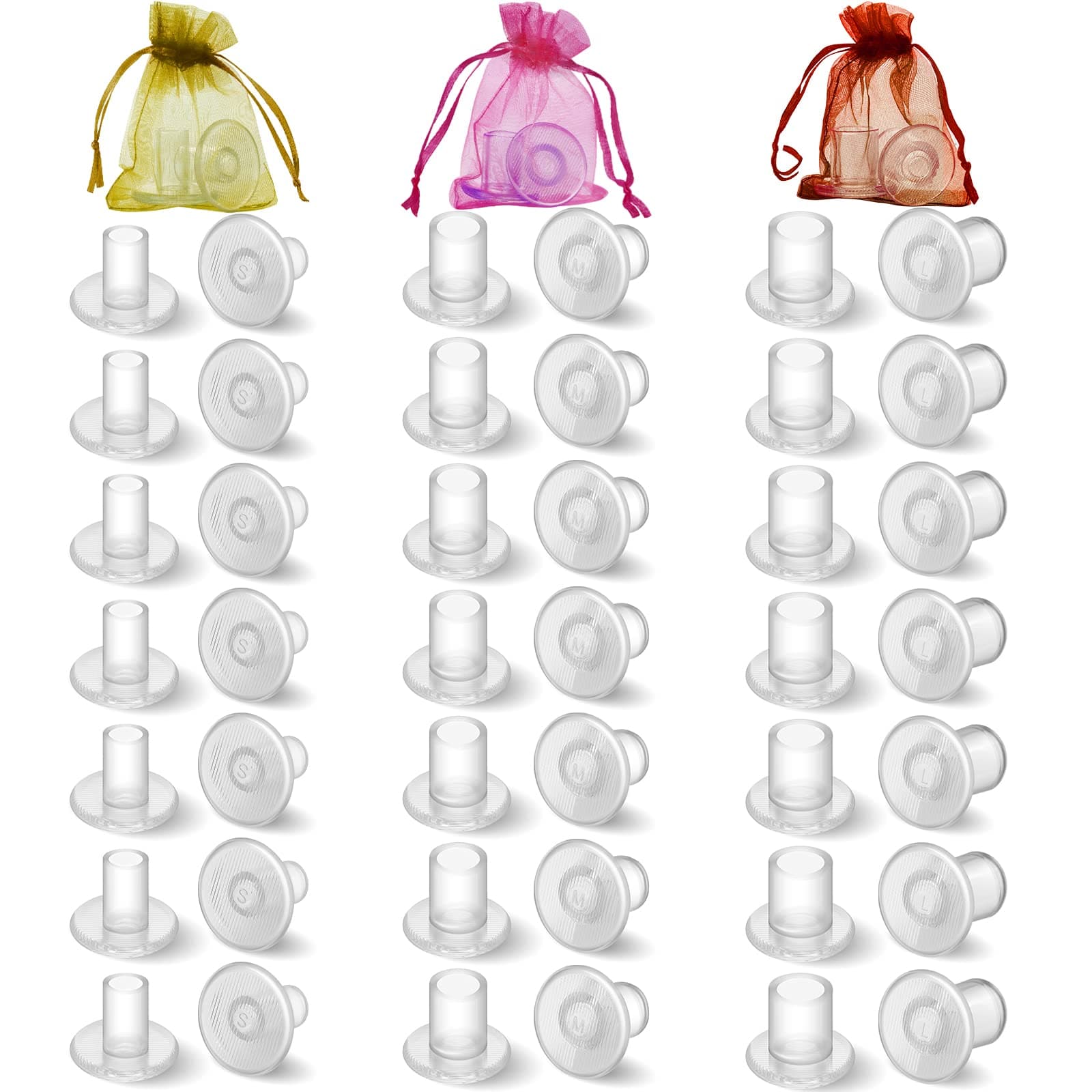 Clear Heel Protectors for Grass, 21 Pairs, 4 Sizes