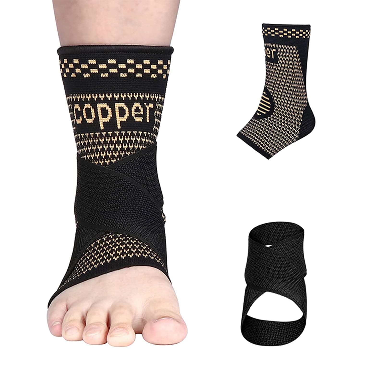 RooRuns Ankle Brace for Foot Pain, Arch Support (1 Pack)