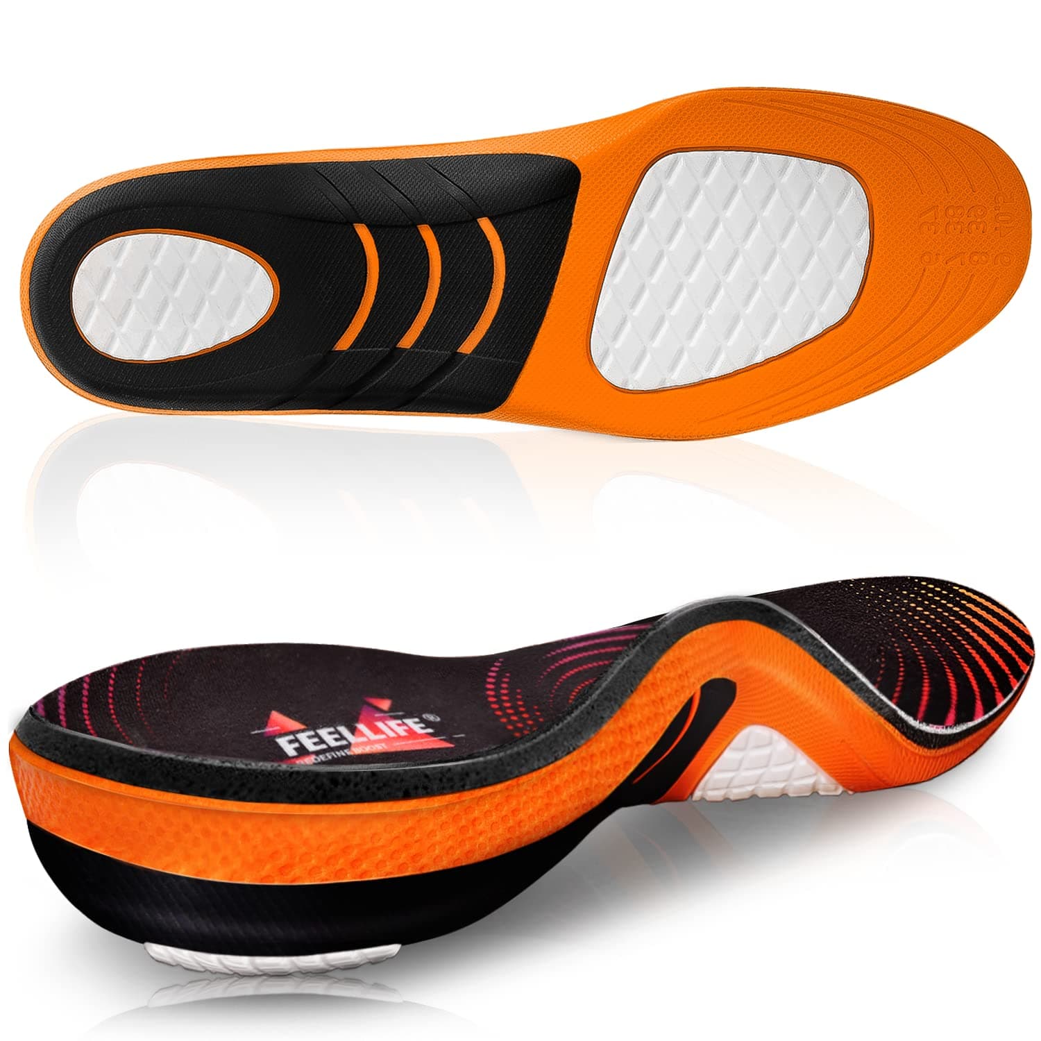 Plantar Fasciitis Relief Shoe Insoles, Arch Support for Men and Women