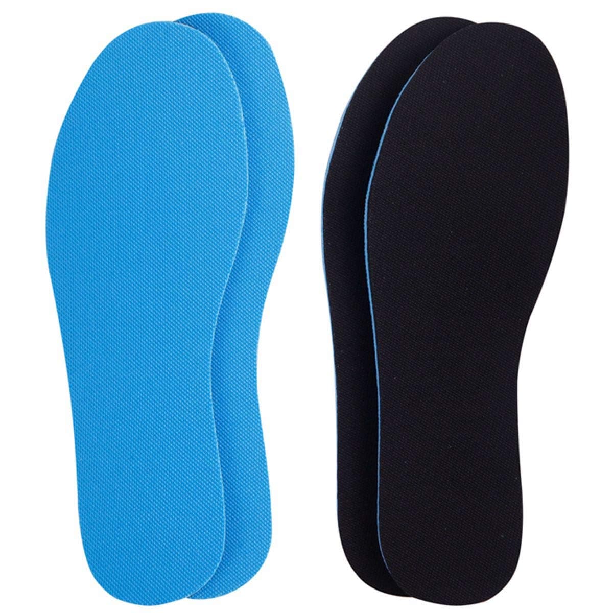 Super-Soft, Sweat-Absorbent 2-Packs Double-Colored Foam Insoles Fit Any Shoes (Blue/Black)