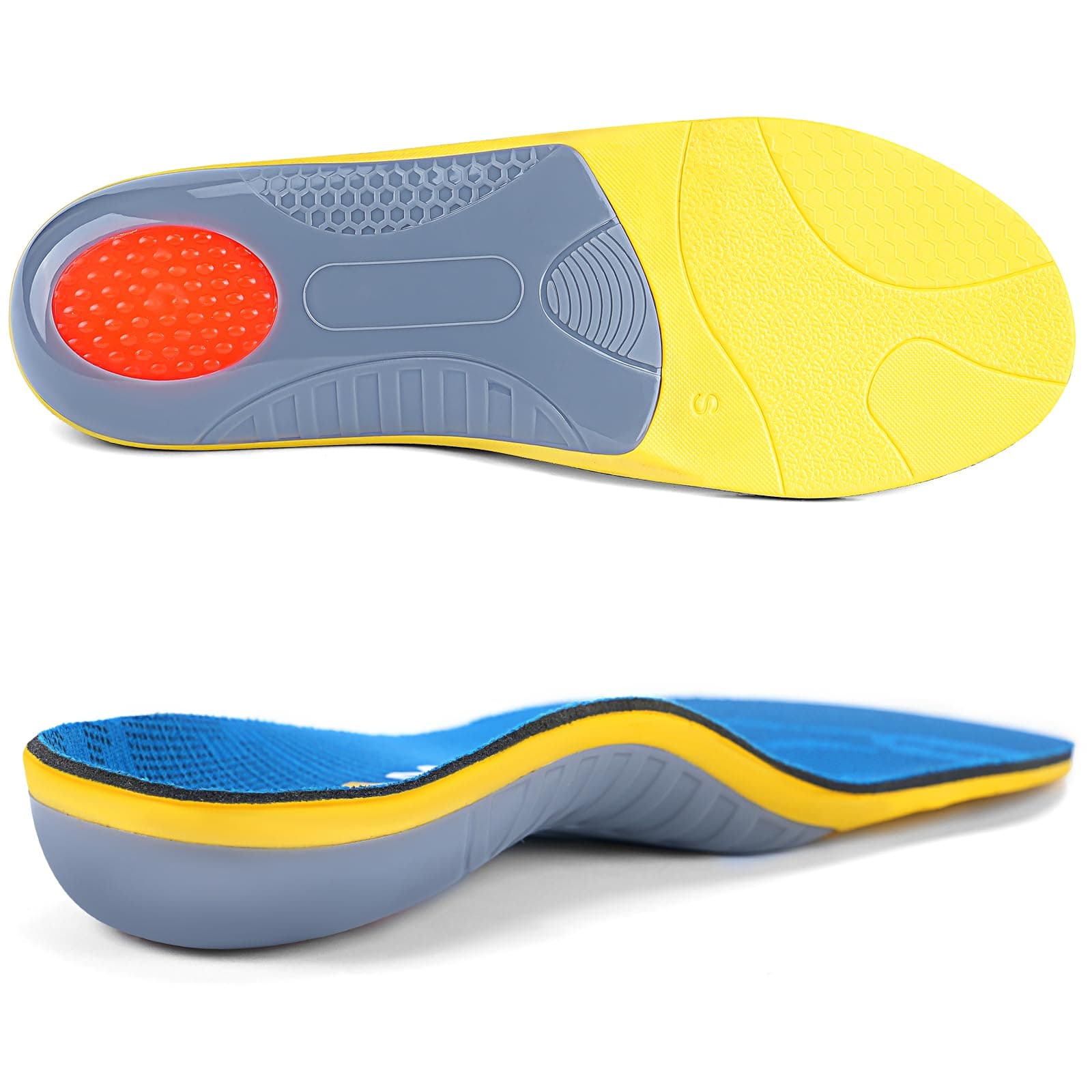 Plantar Fasciitis Insoles for Flat Feet & Arch Pain (Men 7-7 1/2 | Women 9-9 1/2)
