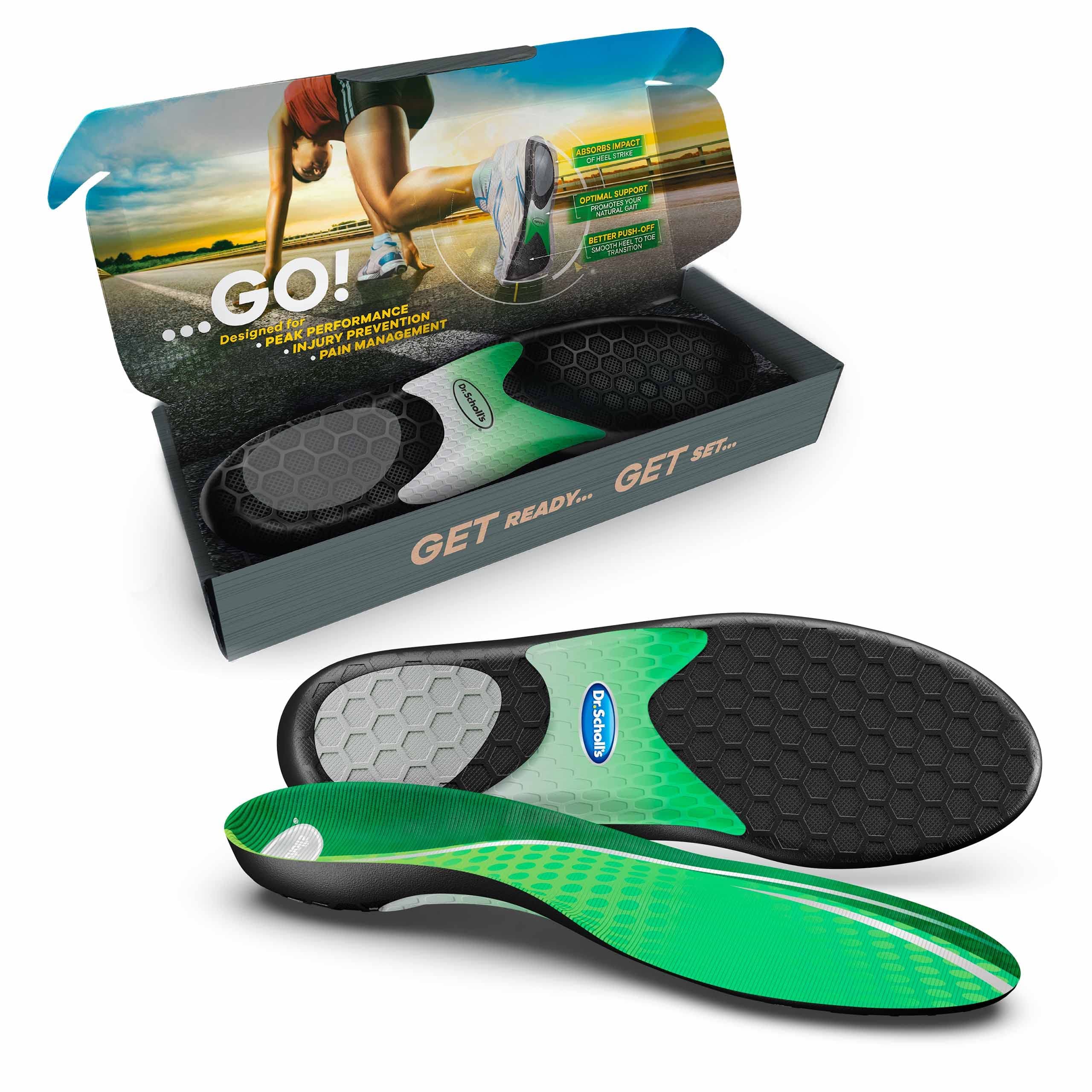 Dr. Scholl's Performance Running Insoles for Men & Women - Prevent Plantar Fasciitis, Shin Splints & Runner's Knee