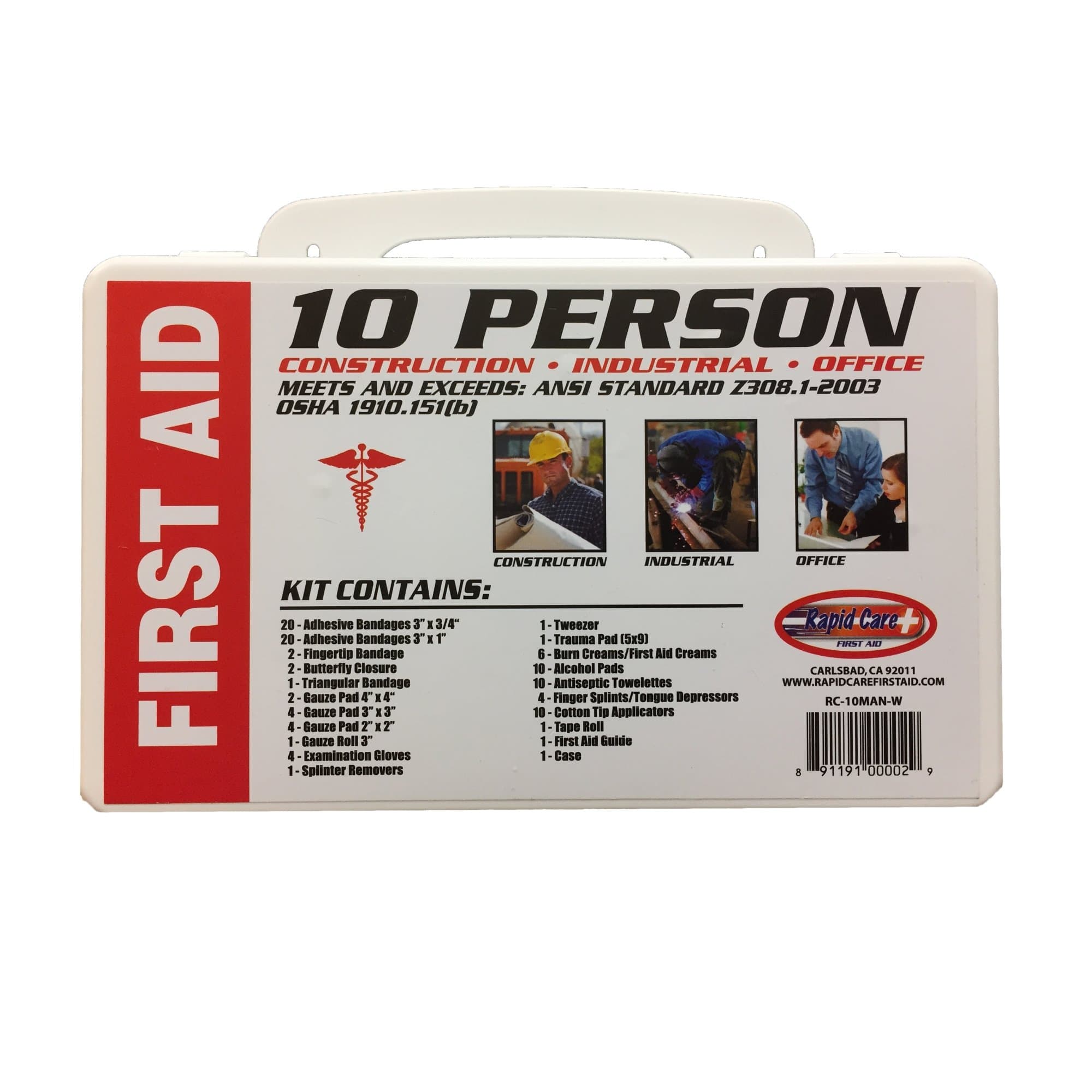 Rapid Care RC-10MAN-W 10 Person 106 Piece First Aid Kit
