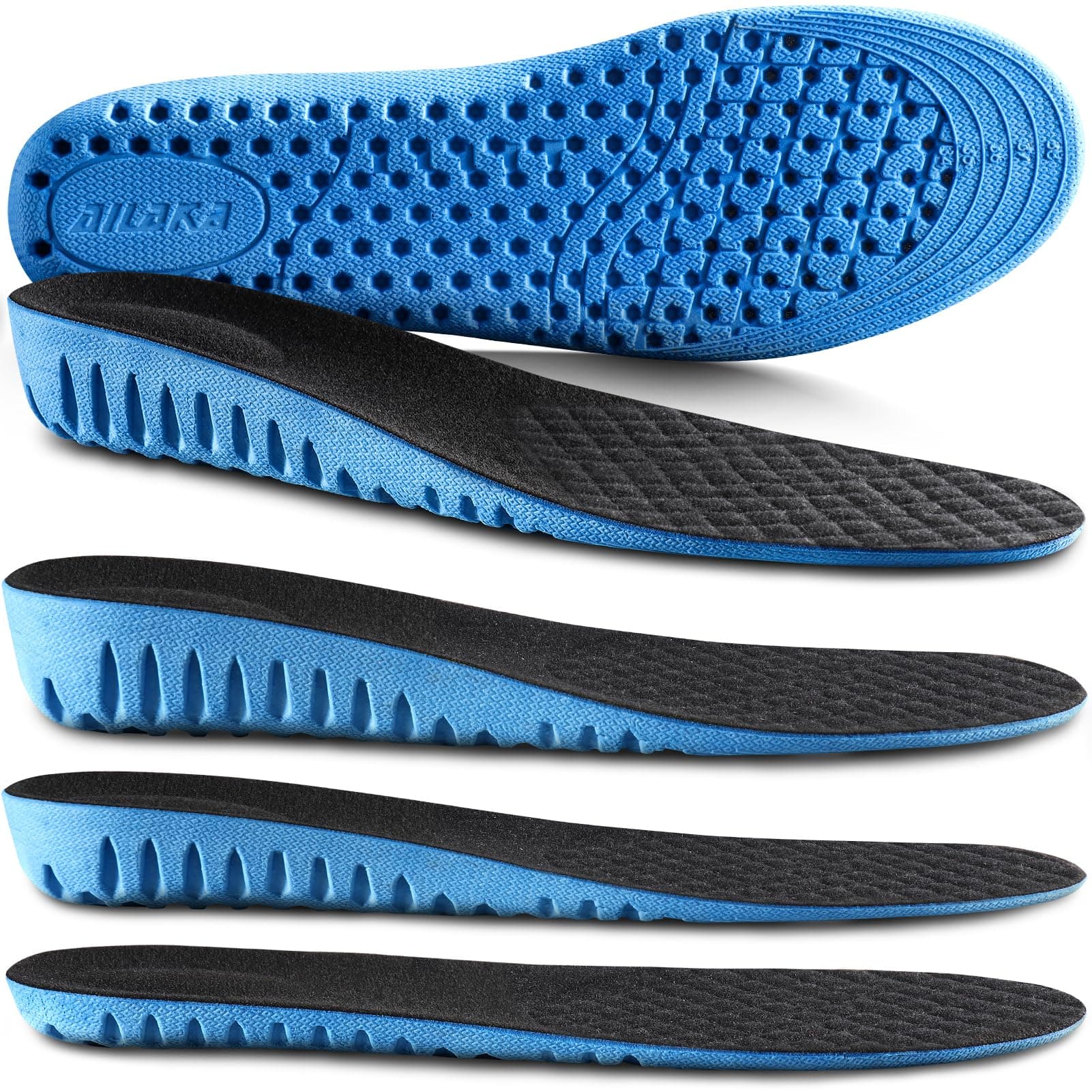 Ailaka Honeycomb Shock Absorbing Shoe Insoles for Men and Women