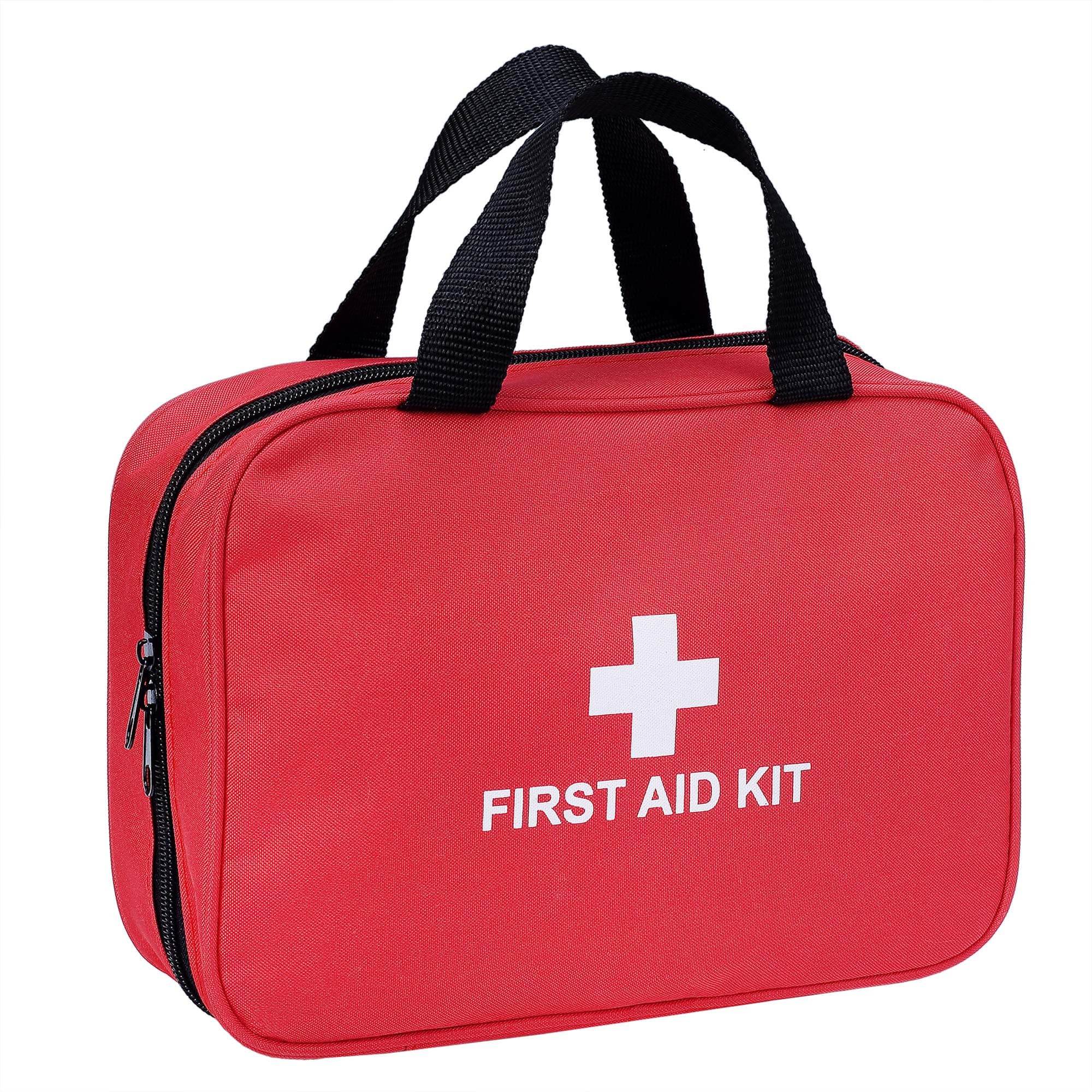 Red First Aid Kit - 230 Pieces, Fully Stocked for Emergencies | Car, Home, Travel, Camping, Office, Sports