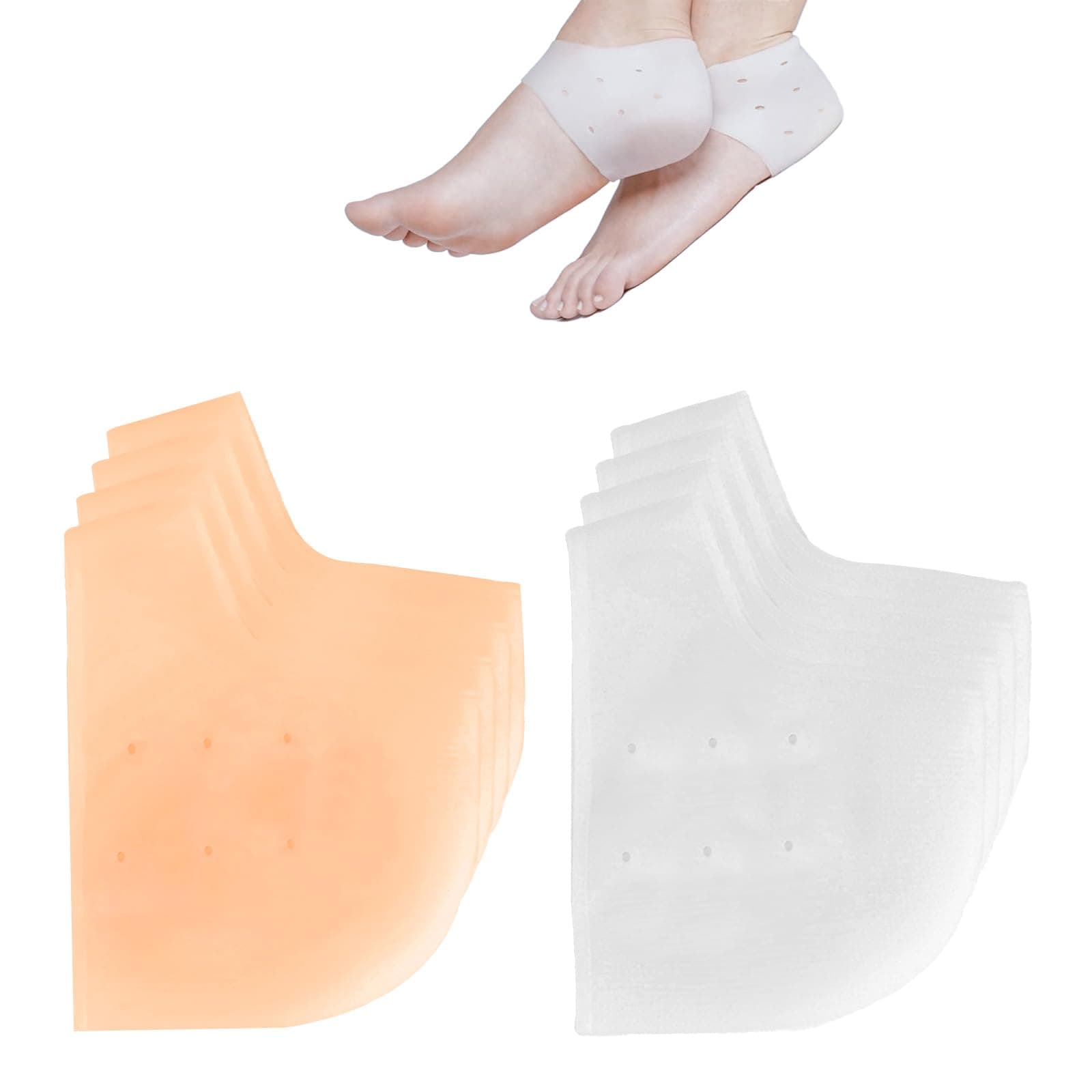 Gel Heel Protectors for Women and Men, 4 Pairs Silicone Cups for Blister Prevention