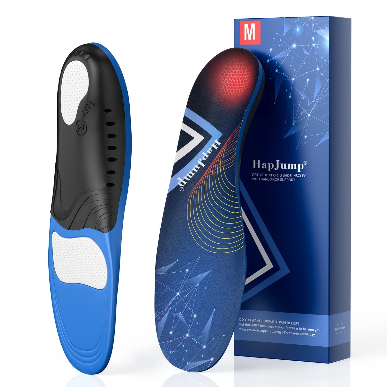 Plantar Fasciitis Pain Relief Feet Insoles with Arch Support and Motion Control for Men and Women