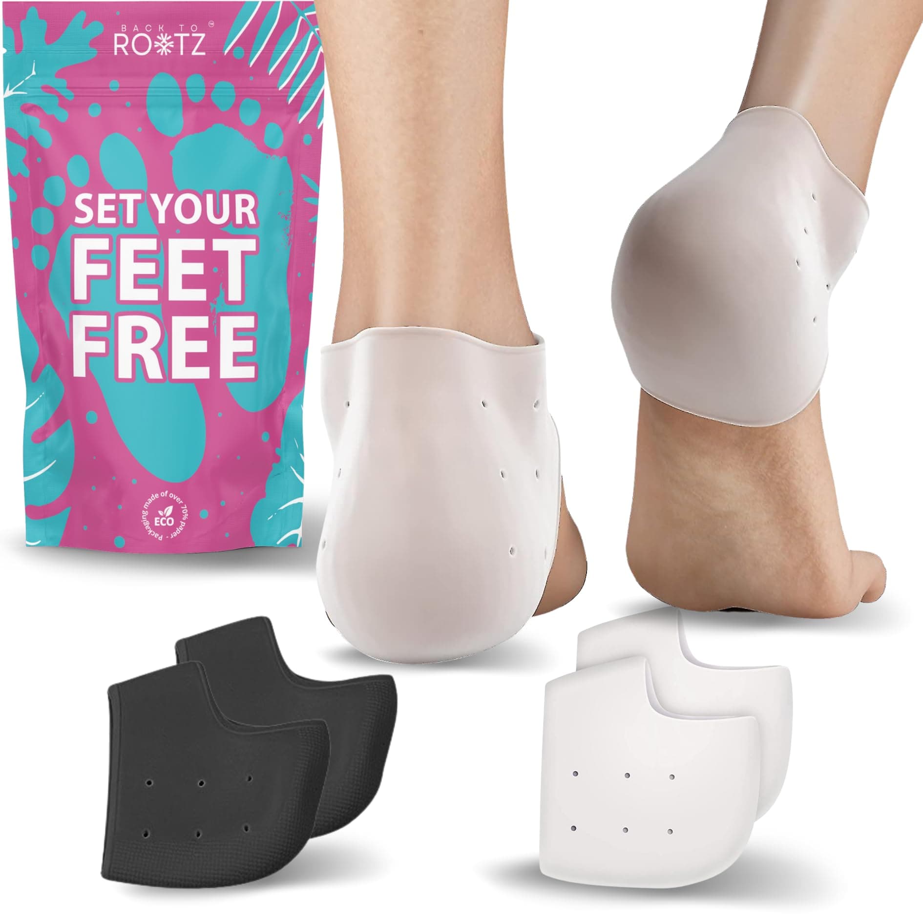 Shoe Heel Protectors - 2 Pairs Gel Pads for Heels