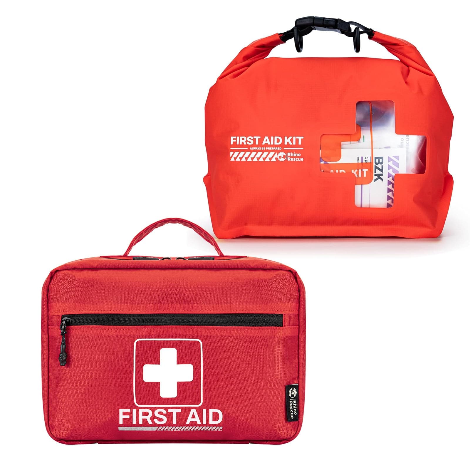 RHINO RESCUE 240 Piece Waterproof First Aid Kit, Lightweight Red Boat Dry Bag
