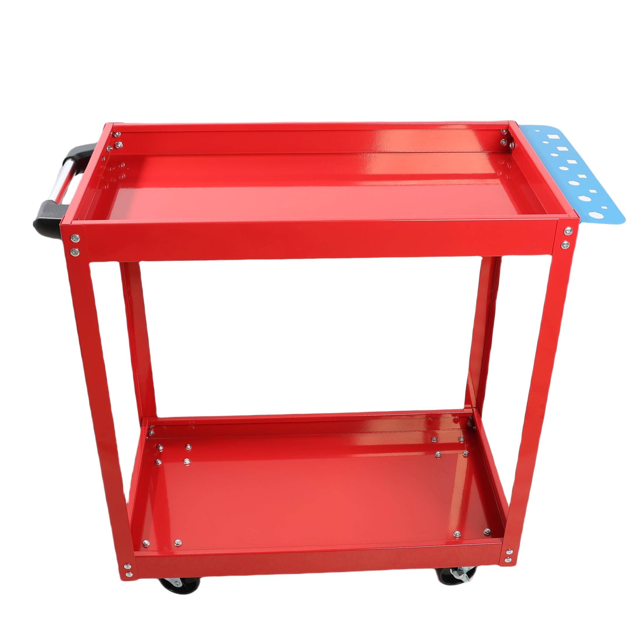Heavy Duty Bright Red Steel Tool Cart, 400 LBS Capacity, Wheels for Garage/Workshop Organization