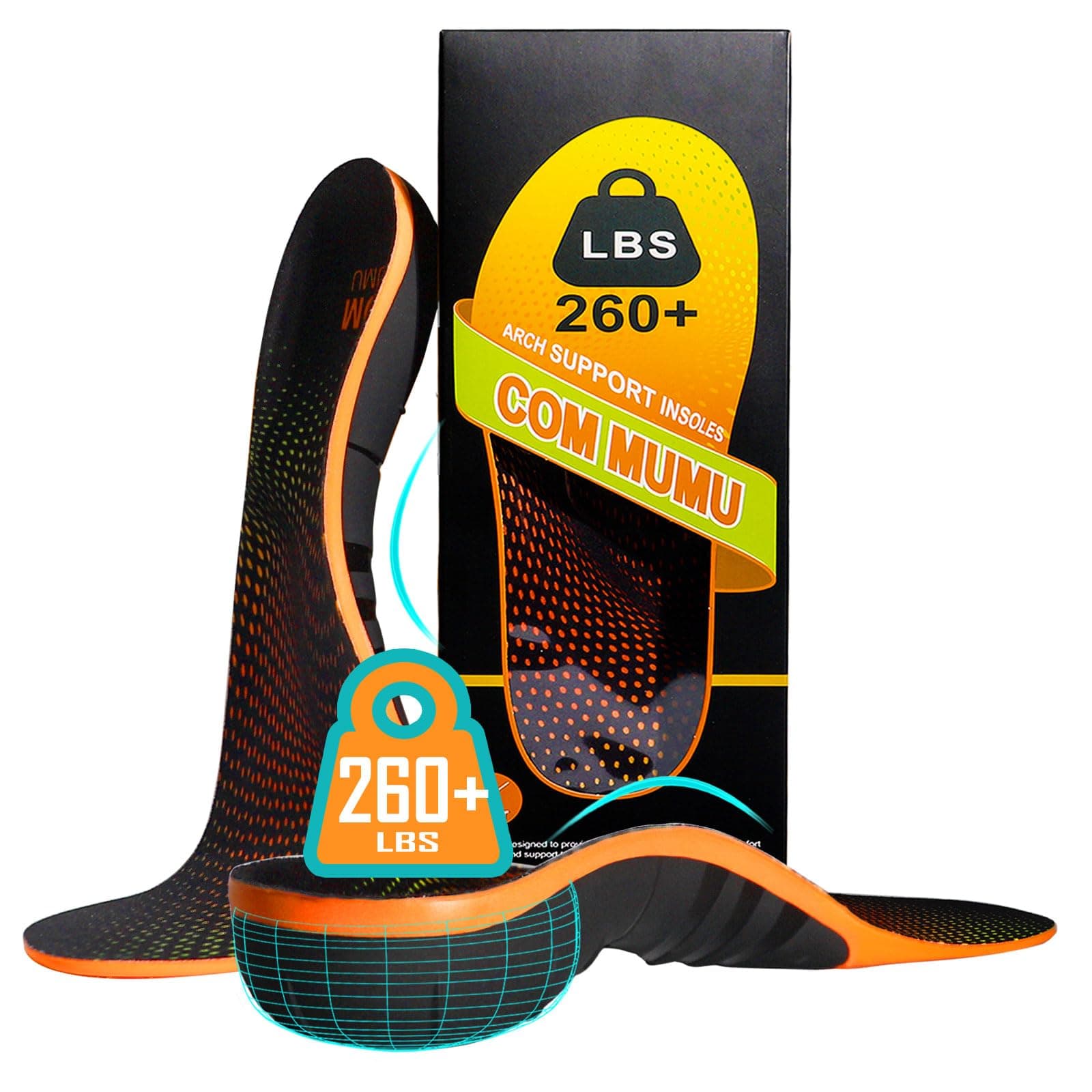 High Arch Support Insoles for All-Day Standing, Plantar Fasciitis Pain Relief