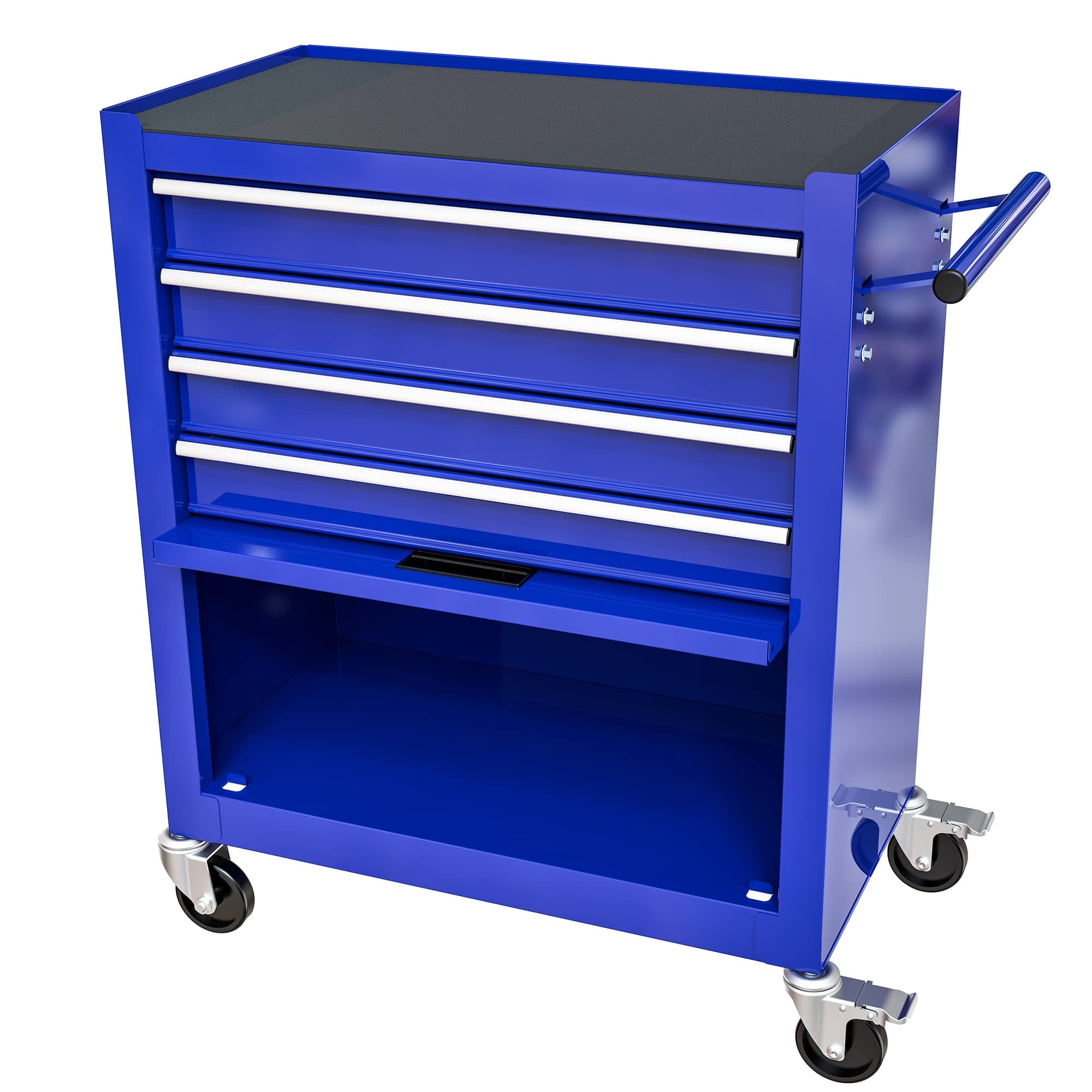 Wheelchair Tool Cart with 4 Drawers, Lockable Storage, Garage Workshop Organizer