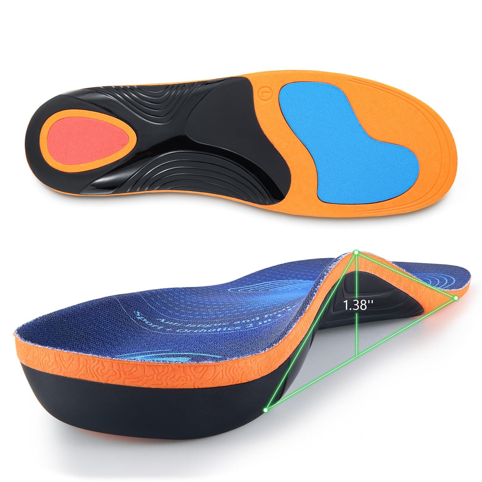 Arch Support Insoles for Men Women | Plantar Fasciitis Relief | 220Lbs | Running Walking Sneakers Work Boots