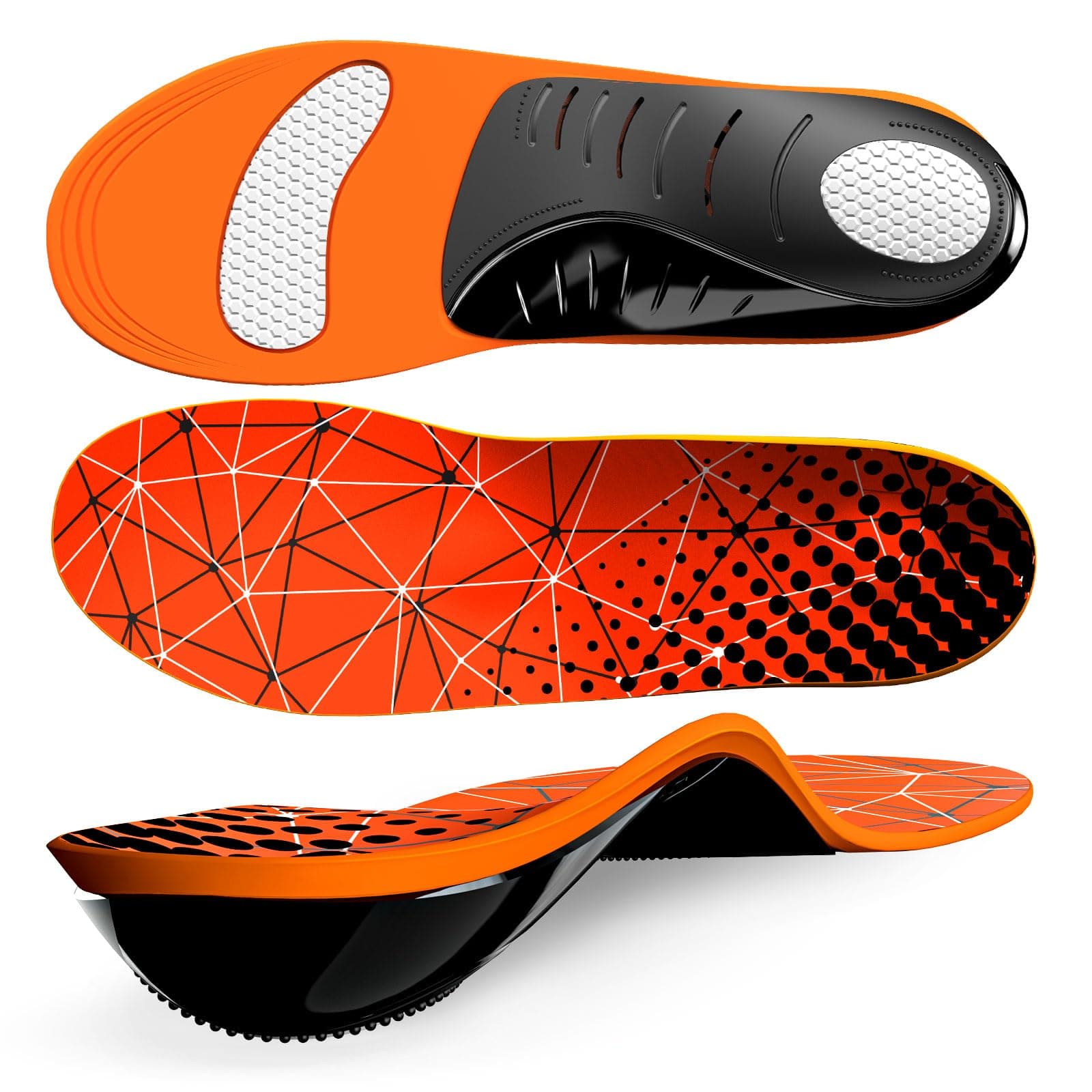 Welnove Heavy Duty Arch Support Insoles - Relieve Foot Pain, Standing All Day, Fit Most Shoes