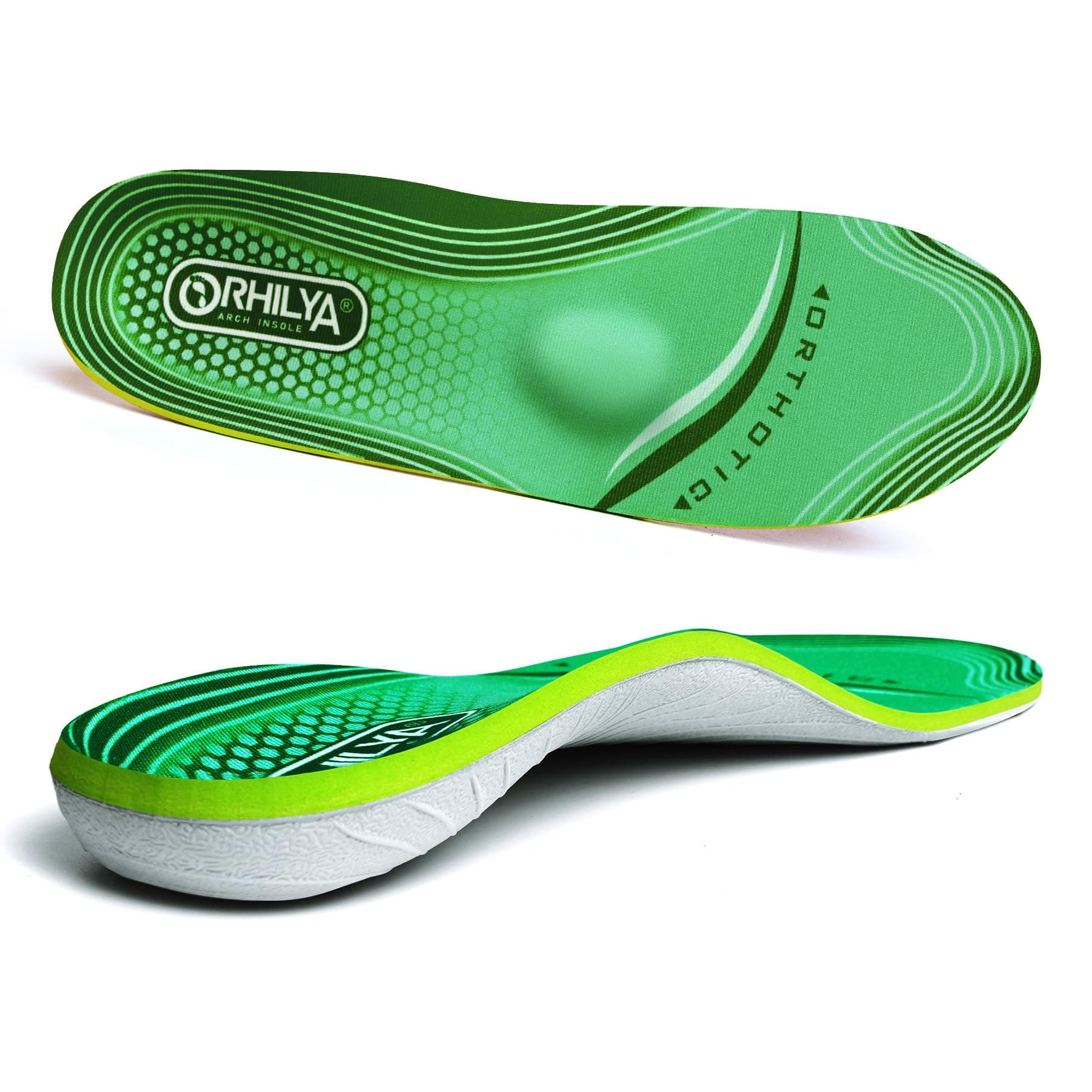 High-Arch Support Inserts for Plantar Fasciitis Relief & Metatarsal Pain, 260mm Size 7