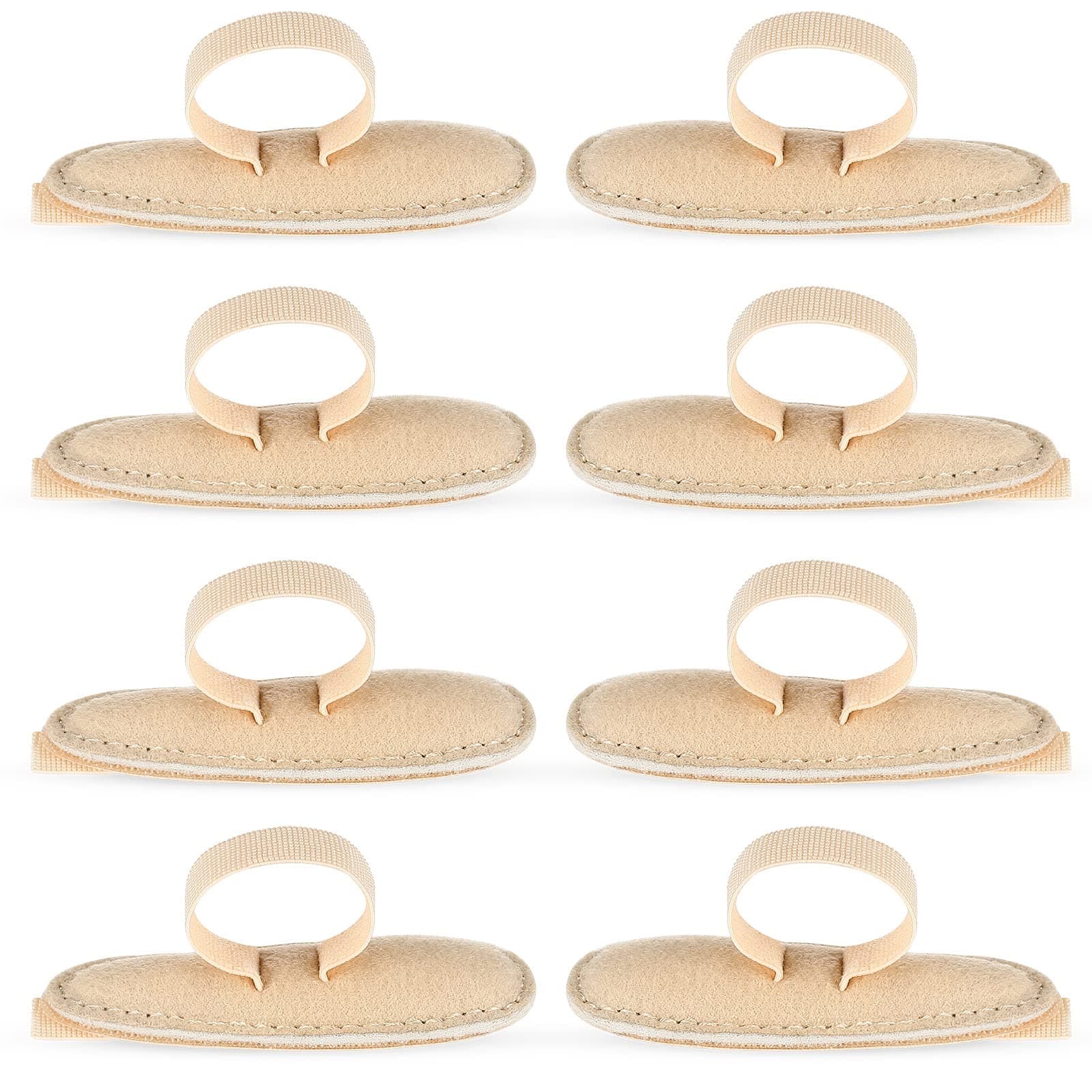 8-Piece Hammer Toe Cushion Set for Relieving Pressure on Calluses and Hammer Toes - Medium Size, Beige Color
