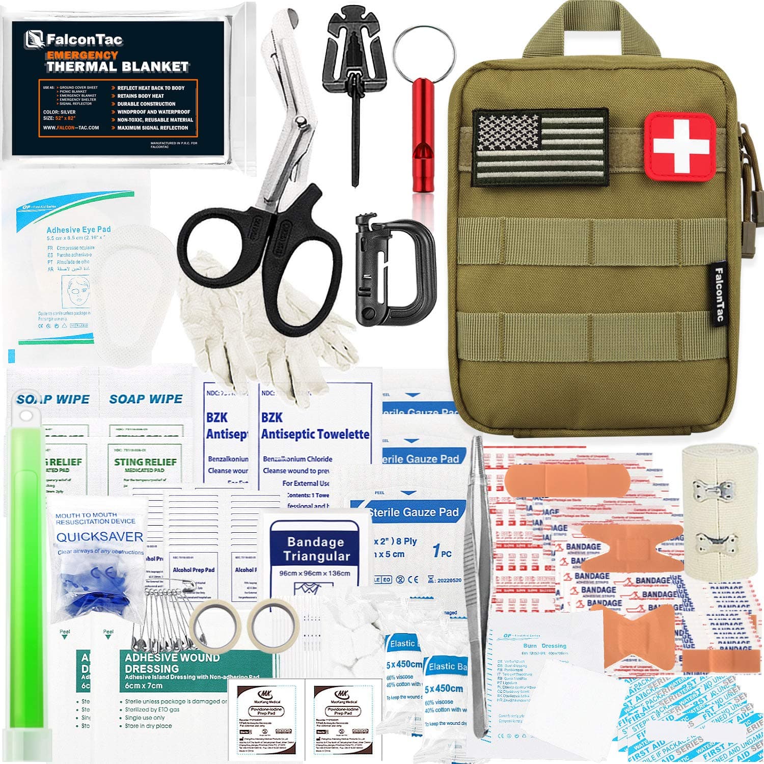 200 Piece First Aid Kit for Outdoor Adventures Tan